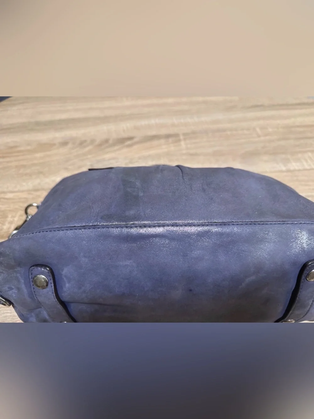 Coach Ashley F15444 Purple Metallic Leather Satchel Shoulder Bag